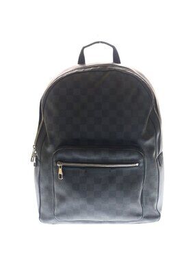 Louis Vuitton Damier Graphite Josh Backpack Black Leather Silver